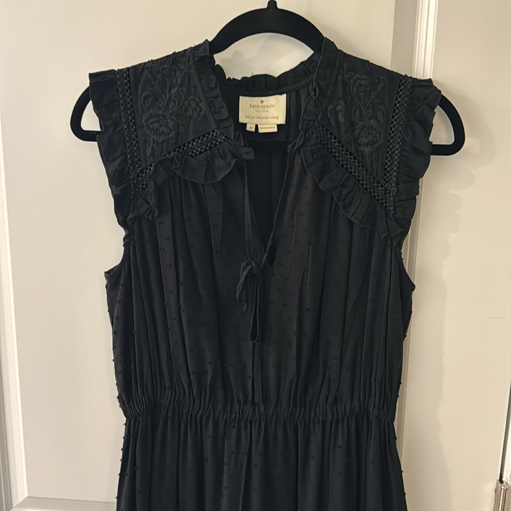NWOT Kate spade black ruffle dress size medium